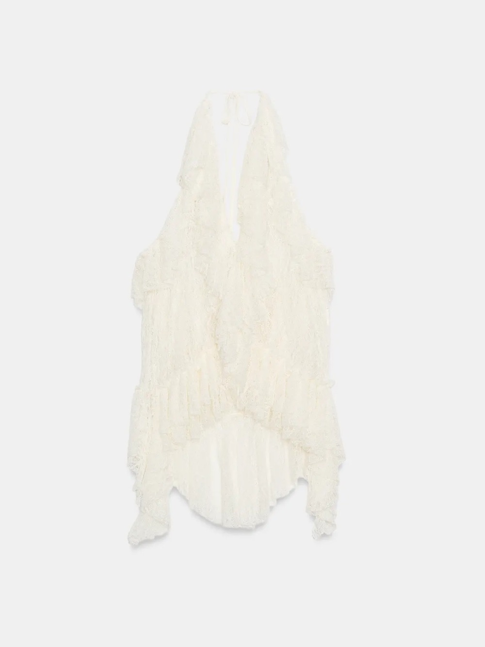 Zara RUFFLED LACE TOP - Picture 7 of 13